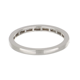 18K White Gold Baguette Cut Diamond Half Band