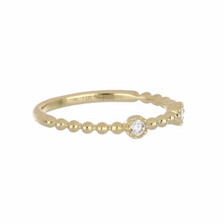 14K Gold Bead and Diamond Half Band