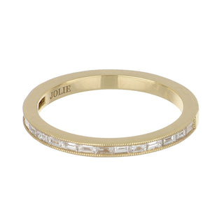18K Gold Baguette Cut Diamond Half Band