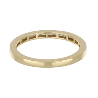 18K Gold Baguette Cut Diamond Half Band