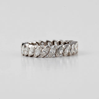 Vintage 1990s Platinum Marquise Cut Diamond Eternity Band