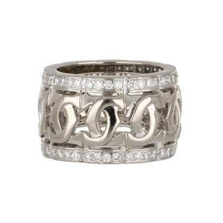 Estate Cartier 18K White Gold Entrelaces Diamond Eternity Band