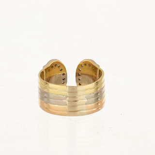 Vintage Cartier 'C de Cartier' 18K White Gold Diamond 3/4 Band