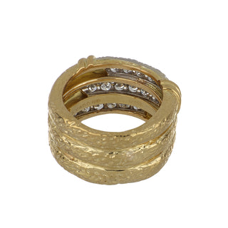 Estate Van Cleef & Arpels 18K Gold Triple Row Diamond Band