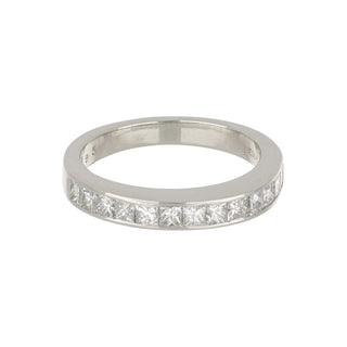 Estate Platinum Princess-Cut Diamond Half Band