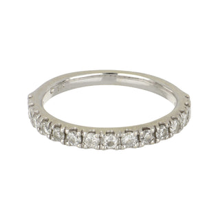 14K White Gold Diamond Half Band