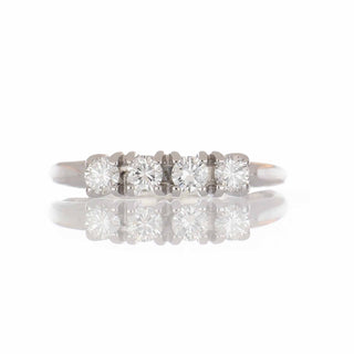 Mid-Century 14K White Gold Diamond Half Band
