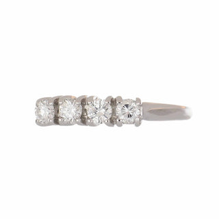 Mid-Century 14K White Gold Diamond Half Band