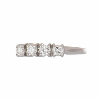 Mid-Century 14K White Gold Diamond Half Band