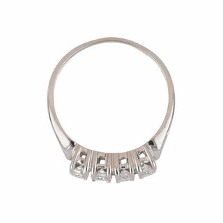 Mid-Century 14K White Gold Diamond Half Band
