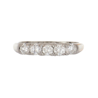 Mid-Century Platinum Diamond 5 Stone Band