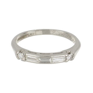 Estate Platinum Diamond 5 Stone Band