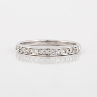 Estate 18K White Gold Diamond Half Band