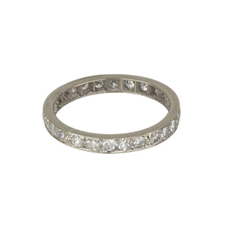 Art Deco Platinum Single-Cut Diamond Eternity Band
