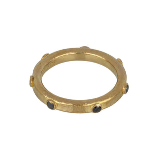 Estate Gurhan 24K Gold Black Diamond Eternity Band