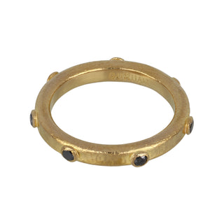 Estate Gurhan 24K Gold Black Diamond Eternity Band