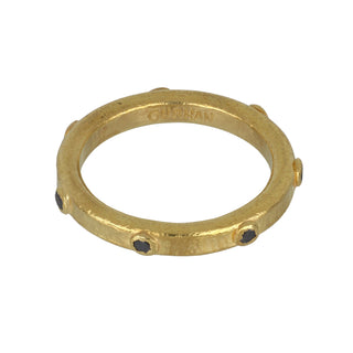 Estate Gurhan 24K Gold Black Diamond Eternity Band