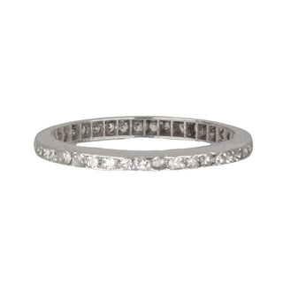 Art Deco Platinum Single-Cut Diamond Eternity Band
