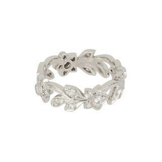 Estate Jack Kelege Platinum Diamond Floral Band