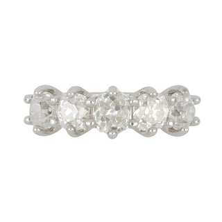 18K White Gold Old Mine-Cut Diamond Band