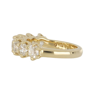18K Gold Old Mine-Cut Diamond Band