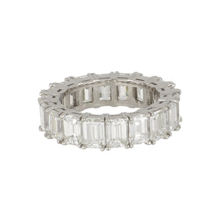 Estate Platinum Emerlad-Cut Diamond Eternity Band