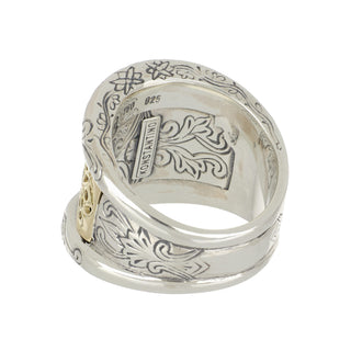 Estate Konstantino 18K Diamond Wide Pierced Band