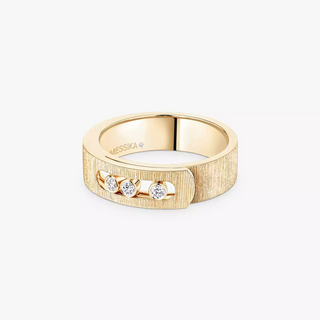 Messika Move Noa Ciselé 18K Gold Band with Diamonds