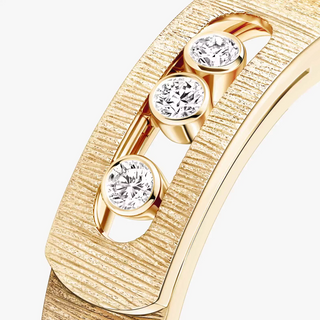Messika Move Noa Ciselé 18K Gold Band with Diamonds