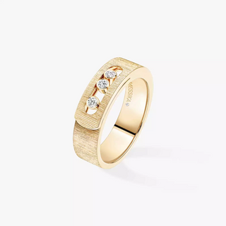 Messika Move Noa Ciselé 18K Gold Band with Diamonds