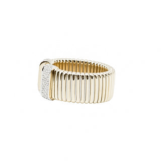 Antonio Papini 18K Gold Tubogas Ring with Diamonds