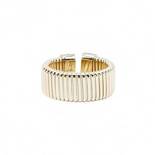Antonio Papini 18K Gold Tubogas Ring with Diamonds
