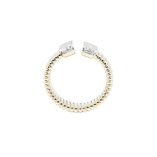 Antonio Papini 18K Gold Tubogas Ring with Diamonds