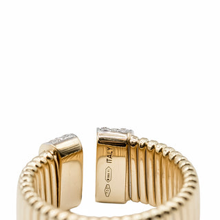 Antonio Papini 18K Gold Tubogas Ring with Diamonds