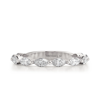 Michael M 18K White Gold Marquise Diamond Band