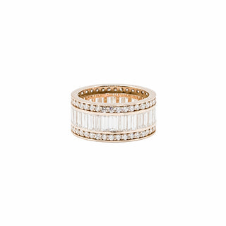 Estate 14K Rose Gold Channel-Set Baguette-Cut Diamond Eternity Band