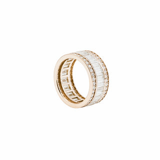 Estate 14K Rose Gold Channel-Set Baguette-Cut Diamond Eternity Band