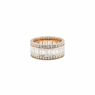 Estate 14K Rose Gold Channel-Set Baguette-Cut Diamond Eternity Band