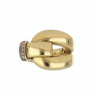 Antonio Papini 18K Gold Diamond Buckle Ring
