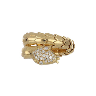 Antonio Papini 18K Gold Diamond Serpent Wrap Ring