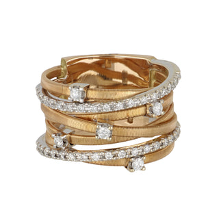 Estate Marco Bicego 18K Gold Seven-Row Goa Band with Diamonds