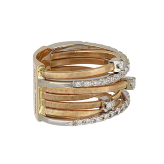 Estate Marco Bicego 18K Gold Seven-Row Goa Band with Diamonds