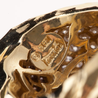 Estate Henry Dunay 18K Gold Diamond Swirl Ring