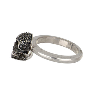 Deakin & Francis Sterling Silver and 18K White Gold Skull Ring