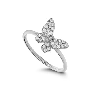 Tenenbaum 18K White Gold Diamond Butterfly Ring