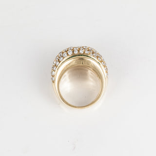 Tiffany & Co. 18K Gold Diamond and Emerald Dome Ring