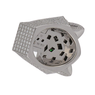 Estate Cartier 18K White Gold Panthere de Cartier Pavé Diamond Ring