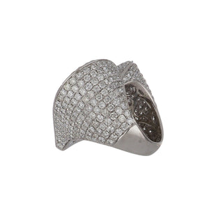 Estate M. Christoff Pave Diamond Heart Ring