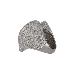 Estate M. Christoff Pave Diamond Heart Ring