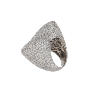Estate M. Christoff Pave Diamond Heart Ring